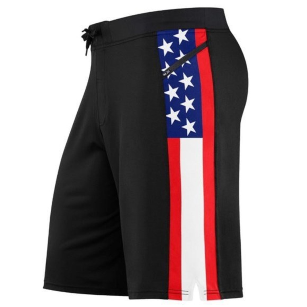 Hylete athletic men’s USA flag shorts size M long